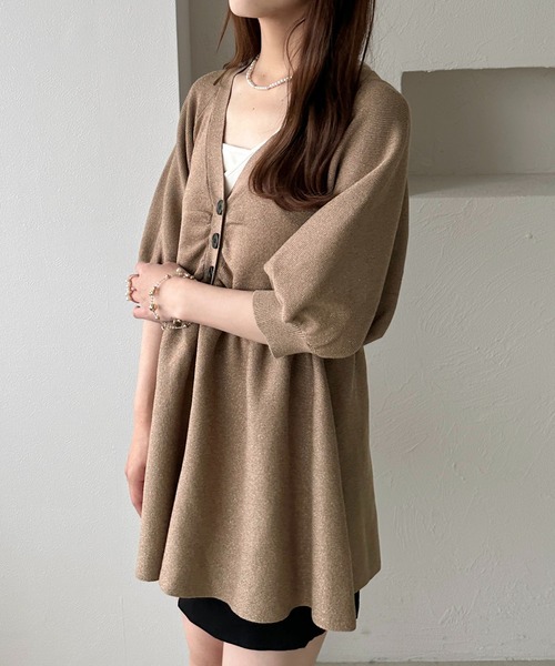 apres jour clair（アプレジュールクレア）の「【apres jour clair】ラメペプラムチュニックトップス（チュニック・レディース・モカ/クリーム/ブラウン系その他/ピンクベージュ・X-LARGE/フリー）」の7枚目の写真