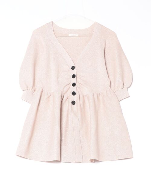 新品‼️ タグ付き？❗️ADORE ベージュ&ブラック　チュニック セール】【apres jour clair】ラメペプラムチュニックトップス