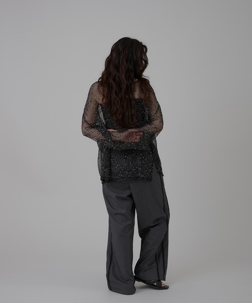 MUHET(ミュエータ)の「double line easy pants / ラインイージーパンツ(スラックス・レディース・チャコールグレー/ベージュ・MEDIUM/LARGE/SMALL)」の17枚目の写真