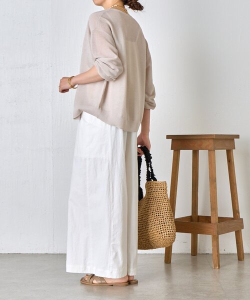 Jena espace merveilleux(ジェナ エスパスメルヴェイユ)の「クルーネック細ギマカーディガン(カーディガン/ボレロ・レディース・グレー/ブラウン/レッド・FREE)」の5枚目の写真