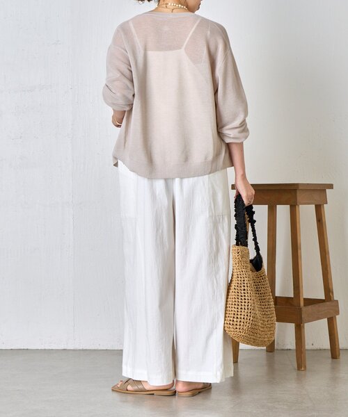 Jena espace merveilleux(ジェナ エスパスメルヴェイユ)の「クルーネック細ギマカーディガン(カーディガン/ボレロ・レディース・グレー/ブラウン/レッド・FREE)」の6枚目の写真