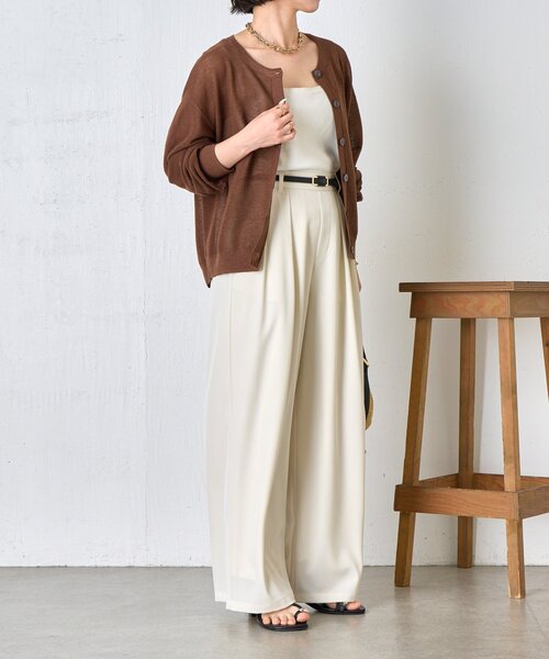 Jena espace merveilleux(ジェナ エスパスメルヴェイユ)の「クルーネック細ギマカーディガン(カーディガン/ボレロ・レディース・グレー/ブラウン/レッド・FREE)」の15枚目の写真