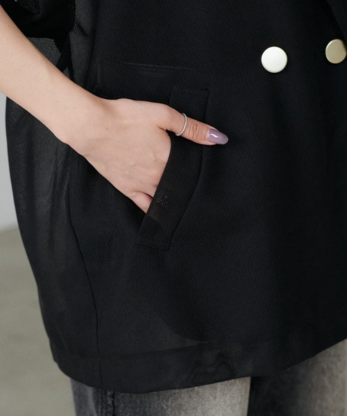 ラルータ(パルクローゼット)新品　メッシュジャケット メタル金釦メッシュジャケット | LARUTA(ラルータ)レディース