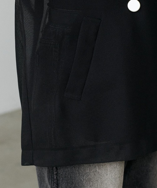 LARUTA(ラルータ)の「【LARUTA】半袖メッシュジャケット(テーラードジャケット・レディース・ネイビー/ブラック/オフホワイト・FREE)」の6枚目の写真