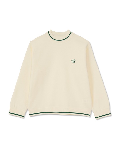 Pacific GOLF CLUB(パシフィックゴルフクラブ)の「MOCK NECK LONG SLEEVE KNIT(Tシャツ/カットソー・レディース・アイボリー/ブラック/グリーン・M/S)」の2枚目の写真