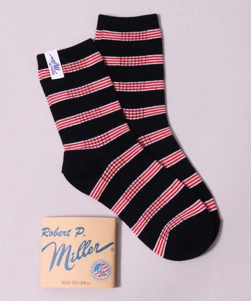 MILLER（ミラー）の「(LF)【Miller】ピスネーム付き パネルリブ ボーダー クォーターソックス（ソックス/靴下・レディース・ホワイト系1/ホワイト系2/ブラック系1/ブラック系2/グレー系1/ネイビー系1/ホワイト系3/ライトオレンジ系1/オレンジ系1・23-25cm）」の22枚目の写真