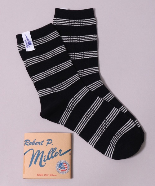 MILLER（ミラー）の「(LF)【Miller】ピスネーム付き パネルリブ ボーダー クォーターソックス（ソックス/靴下・レディース・ホワイト系1/ホワイト系2/ブラック系1/ブラック系2/グレー系1/ネイビー系1/ホワイト系3/ライトオレンジ系1/オレンジ系1・23-25cm）」の20枚目の写真