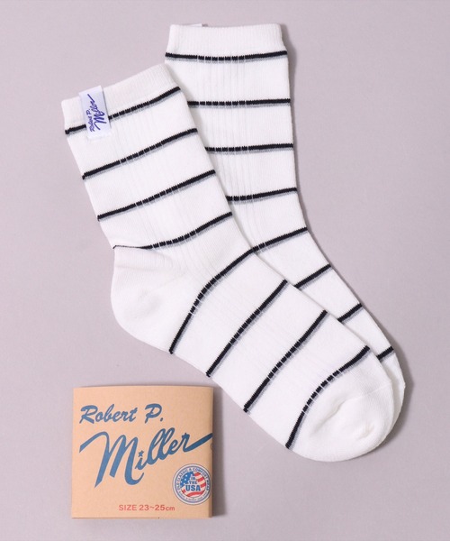 MILLER（ミラー）の「(LF)【Miller】ピスネーム付き パネルリブ ボーダー クォーターソックス（ソックス/靴下・レディース・ホワイト系1/ホワイト系2/ブラック系1/ブラック系2/グレー系1/ネイビー系1/ホワイト系3/ライトオレンジ系1/オレンジ系1・23-25cm）」の17枚目の写真