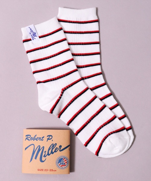 MILLER（ミラー）の「(LF)【Miller】ピスネーム付き パネルリブ ボーダー クォーターソックス（ソックス/靴下・レディース・ホワイト系1/ホワイト系2/ブラック系1/ブラック系2/グレー系1/ネイビー系1/ホワイト系3/ライトオレンジ系1/オレンジ系1・23-25cm）」の18枚目の写真
