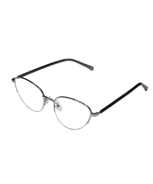 Chikashitsu +(チカシツプラス)の「【Chikashitsu +】fox frame eyeglasses / 【チカシツプラス】フォックスフレームアイグラス(メガネ・メンズ・ブラック/シルバー系その他2・ONE SIZE)」の7枚目の写真