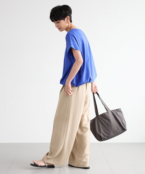 BARNYARDSTORM（バンヤードストーム）の「BARNYARDSTORM / フィラメントツイルワイドパンツ / ハンドウォッシャブル《 セットアップ対応 》（スラックス・レディース・ベージュ/カーキ/ブラック・S/L/M）」の18枚目の写真