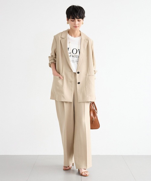 BARNYARDSTORM（バンヤードストーム）の「BARNYARDSTORM / フィラメントツイルワイドパンツ / ハンドウォッシャブル《 セットアップ対応 》（スラックス・レディース・ベージュ/カーキ/ブラック・S/L/M）」の20枚目の写真