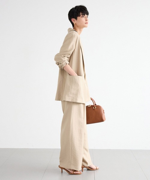 BARNYARDSTORM（バンヤードストーム）の「BARNYARDSTORM / フィラメントツイルワイドパンツ / ハンドウォッシャブル《 セットアップ対応 》（スラックス・レディース・ベージュ/カーキ/ブラック・S/L/M）」の21枚目の写真