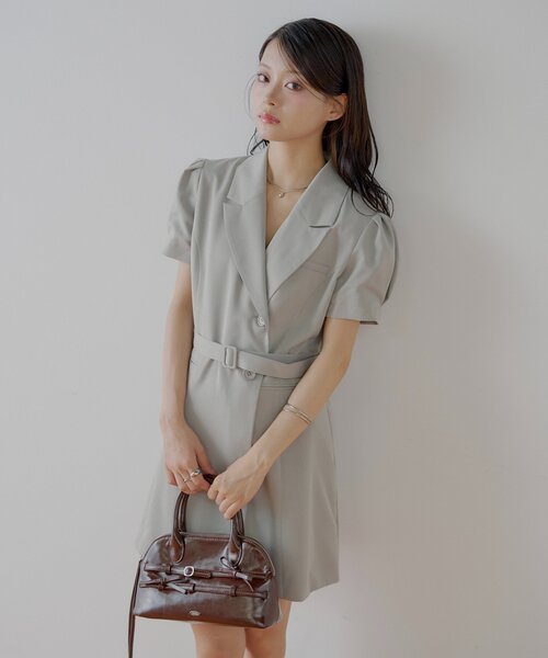 チエコワンピース6着 ドッキングタックスカートワンピース-short & regular| 小柄・低