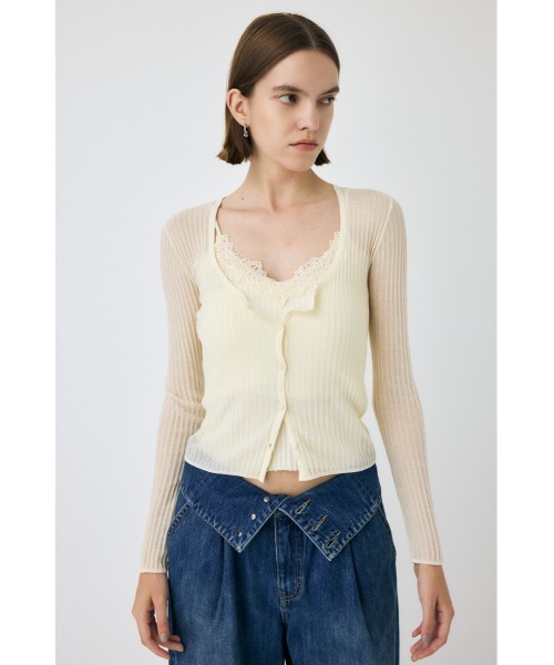 【セットアップ対応】SHEER RIB カーディガン