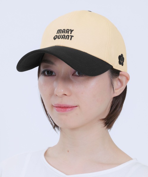 MARYQUANT キャップ ロゴ刺繍 マリークワント アイボリー PLAZA MARY QUANT マリークワント キャップ アイボリー(アイボリー