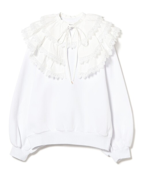 CAROLINA GLASER（カロリナ グレイサー）の「レース襟付き スウェット（スウェット・レディース・ホワイト/グレー・ONE SIZE）」の5枚目の写真