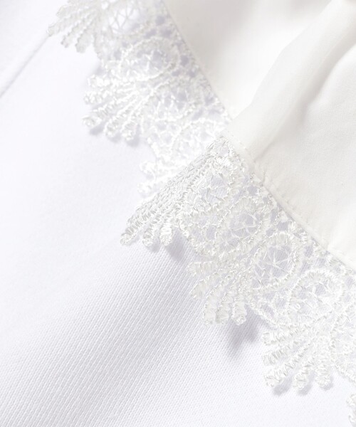 CAROLINA GLASER（カロリナ グレイサー）の「レース襟付き スウェット（スウェット・レディース・ホワイト/グレー・ONE SIZE）」の7枚目の写真