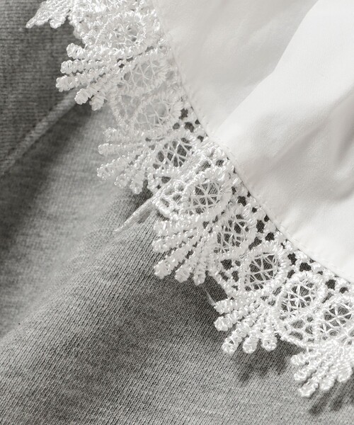 CAROLINA GLASER（カロリナ グレイサー）の「レース襟付き スウェット（スウェット・レディース・ホワイト/グレー・ONE SIZE）」の12枚目の写真