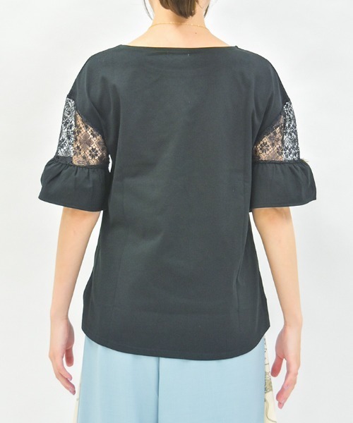 axes femme(アクシーズファム)の「接触冷感レース切替袖プルオーバー(Tシャツ/カットソー・レディース・ラベンダー/ホワイト/ブラック/ブルーグリーン・FREE)」の10枚目の写真