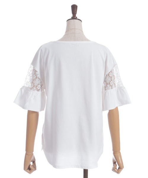 axes femme(アクシーズファム)の「接触冷感レース切替袖プルオーバー(Tシャツ/カットソー・レディース・ラベンダー/ホワイト/ブラック/ブルーグリーン・FREE)」の18枚目の写真