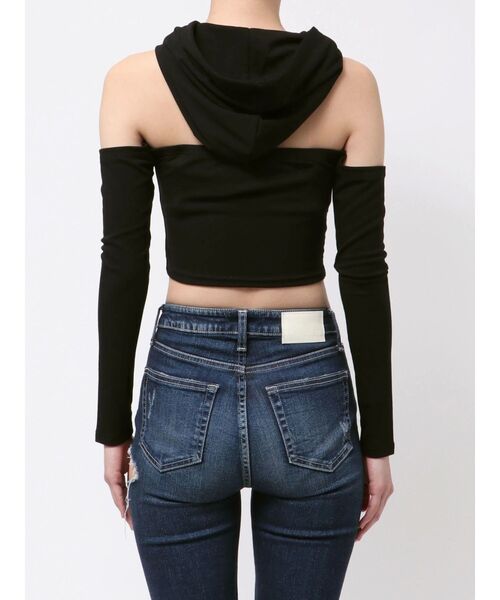 GYDA(ジェイダ)の「GGフードショルダーオープンデザインショートトップス(Tシャツ/カットソー・レディース・オフホワイト/グレー/ブラック・FREE)」の10枚目の写真