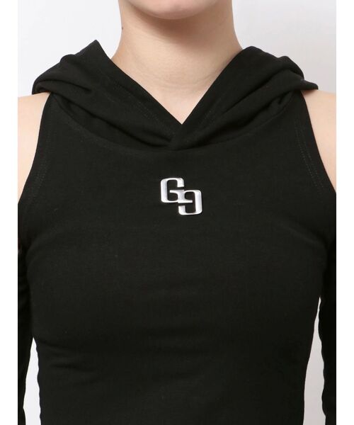 GYDA(ジェイダ)の「GGフードショルダーオープンデザインショートトップス(Tシャツ/カットソー・レディース・オフホワイト/グレー/ブラック・FREE)」の11枚目の写真