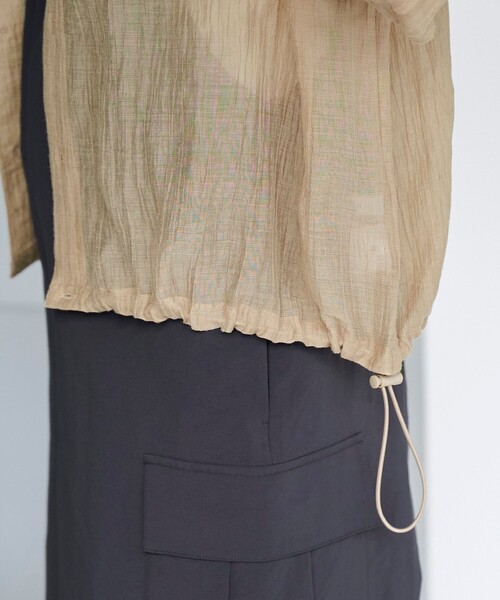 coen(コーエン)の「シアーワッシャーフーディシャツ(シャツ/ブラウス・レディース・オフホワイト/ブラック/ベージュ・L/M)」の15枚目の写真