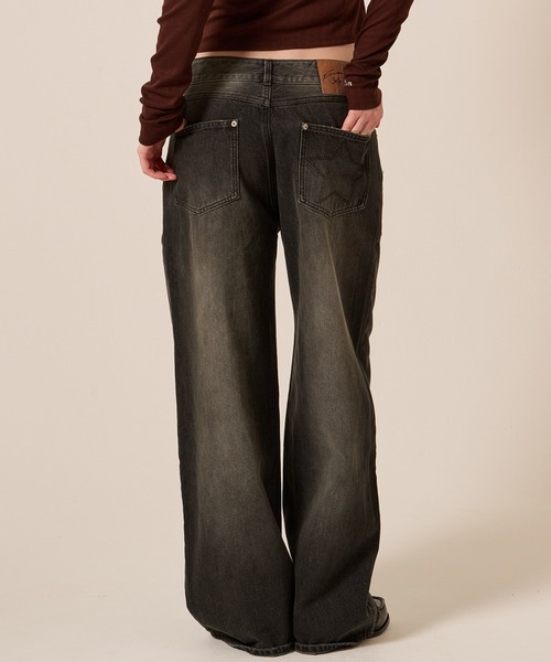 スーパー ローライズ ストレート デニムパンツ TINA：JOJUN（デニム