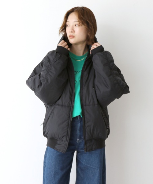 Russell Athletic(ラッセルアスレティック)の「【RUSSELL ATHLETIC/ラッセル アスレチック】ナイロンパファージップジャケット / 中綿ジャケット【WEB限定】(ブルゾン・レディース・カーキ/ブラック・フリー)」の7枚目の写真