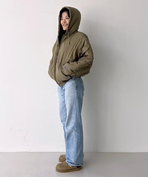 Russell Athletic(ラッセルアスレティック)の「【RUSSELL ATHLETIC/ラッセル アスレチック】ナイロンパファージップジャケット / 中綿ジャケット【WEB限定】(ブルゾン・レディース・カーキ/ブラック・フリー)」の11枚目の写真