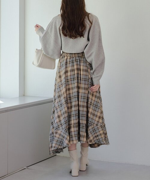 continuer de NICE CLAUP（コンティニューデナイスクラップ）の「リボン+キャミセットニット（ニット/セーター・レディース・オフホワイト/トップグレー/ブラック/ピンク/ブラウン/ブルー・FREE）」の21枚目の写真