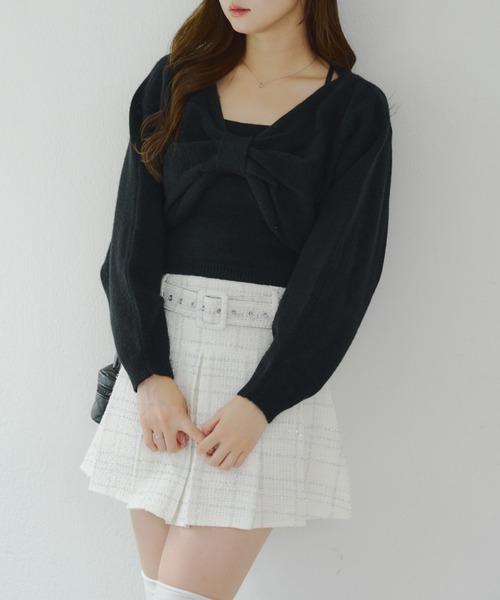 リボン+キャミセットニット（ニット/セーター）｜continuer de NICE