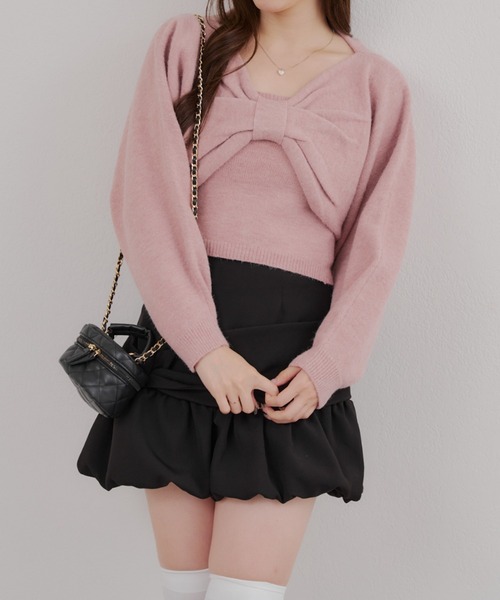 リボン+キャミセットニット（ニット/セーター）｜continuer de NICE