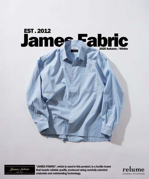 JOURNAL STANDARD relume（ジャーナルスタンダード　レリューム）の「JAMES FABRIC / ジェームスファブリック ブルーハケメ ライトウェイトシャツ（シャツ/ブラウス・メンズ・クリアブルー/ブルー系その他/ブルー・MEDIUM/LARGE）」の2枚目の写真