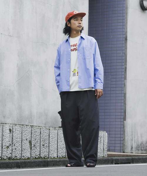 JOURNAL STANDARD relume（ジャーナルスタンダード　レリューム）の「JAMES FABRIC / ジェームスファブリック ブルーハケメ ライトウェイトシャツ（シャツ/ブラウス・メンズ・クリアブルー/ブルー系その他/ブルー・MEDIUM/LARGE）」の5枚目の写真