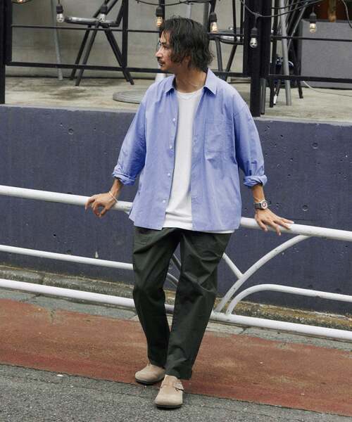 JOURNAL STANDARD relume（ジャーナルスタンダード　レリューム）の「JAMES FABRIC / ジェームスファブリック ブルーハケメ ライトウェイトシャツ（シャツ/ブラウス・メンズ・クリアブルー/ブルー系その他/ブルー・MEDIUM/LARGE）」の6枚目の写真