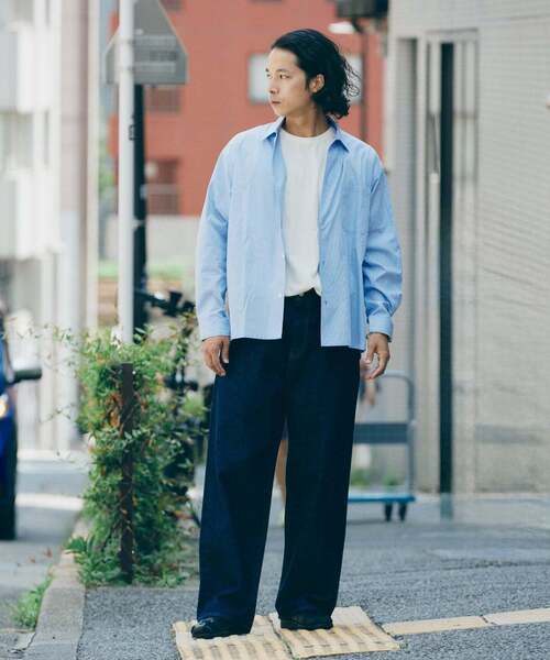 JOURNAL STANDARD relume（ジャーナルスタンダード　レリューム）の「JAMES FABRIC / ジェームスファブリック ブルーハケメ ライトウェイトシャツ（シャツ/ブラウス・メンズ・クリアブルー/ブルー系その他/ブルー・MEDIUM/LARGE）」の7枚目の写真