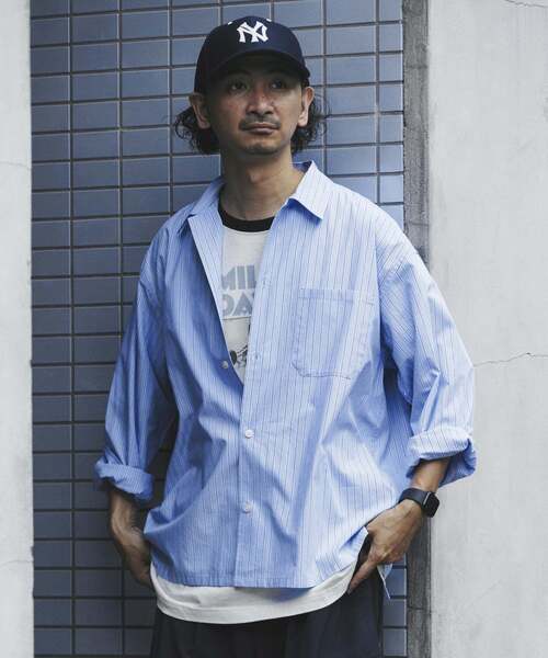 JOURNAL STANDARD relume（ジャーナルスタンダード　レリューム）の「JAMES FABRIC / ジェームスファブリック ブルーハケメ ライトウェイトシャツ（シャツ/ブラウス・メンズ・クリアブルー/ブルー系その他/ブルー・MEDIUM/LARGE）」の18枚目の写真