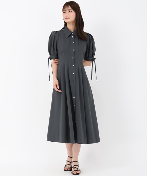 MISCH MASCH（ミッシュマッシュ）の「袖リボンパフスリーブシャツワンピース（ワンピース・レディース・チャコールグレー/イエロー/モカ・S/M）」の11枚目の写真