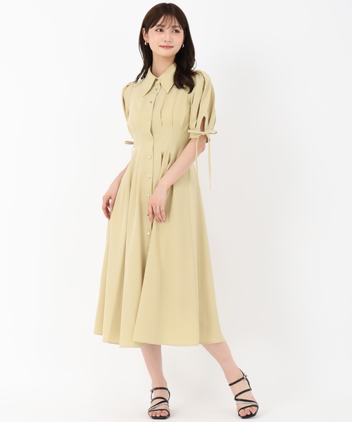 MISCH MASCH（ミッシュマッシュ）の「袖リボンパフスリーブシャツワンピース（ワンピース・レディース・チャコールグレー/イエロー/モカ・S/M）」の15枚目の写真