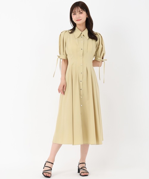 MISCH MASCH（ミッシュマッシュ）の「袖リボンパフスリーブシャツワンピース（ワンピース・レディース・チャコールグレー/イエロー/モカ・S/M）」の16枚目の写真