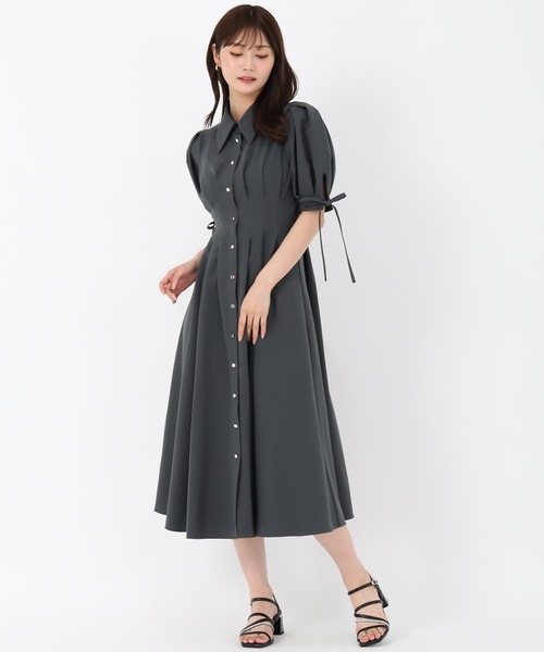 MISCH MASCH（ミッシュマッシュ）の「袖リボンパフスリーブシャツワンピース（ワンピース・レディース・チャコールグレー/イエロー/モカ・S/M）」の13枚目の写真
