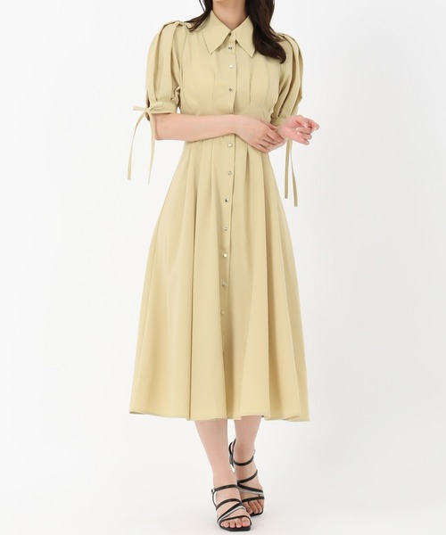 MISCH MASCH（ミッシュマッシュ）の「袖リボンパフスリーブシャツワンピース（ワンピース・レディース・チャコールグレー/イエロー/モカ・S/M）」の18枚目の写真