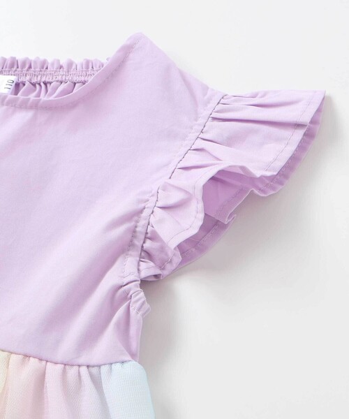SLAP SLIP（スラップスリップ）の「【ケアベア×SLAP SLIP】肩フリル裾プリントチュニック(80~130cm)（シャツ/ブラウス・キッズ・パープル/ピンク・120cm/130cm/100cm/80ｃｍ/110cm/90cm）」の5枚目の写真