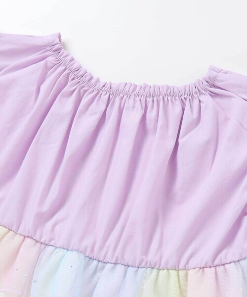 SLAP SLIP（スラップスリップ）の「【ケアベア×SLAP SLIP】肩フリル裾プリントチュニック(80~130cm)（シャツ/ブラウス・キッズ・パープル/ピンク・120cm/130cm/100cm/80ｃｍ/110cm/90cm）」の7枚目の写真