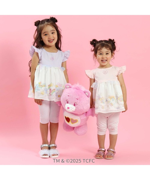 SLAP SLIP（スラップスリップ）の「【ケアベア×SLAP SLIP】肩フリル裾プリントチュニック(80~130cm)（シャツ/ブラウス・キッズ・パープル/ピンク・120cm/130cm/100cm/80ｃｍ/110cm/90cm）」の3枚目の写真