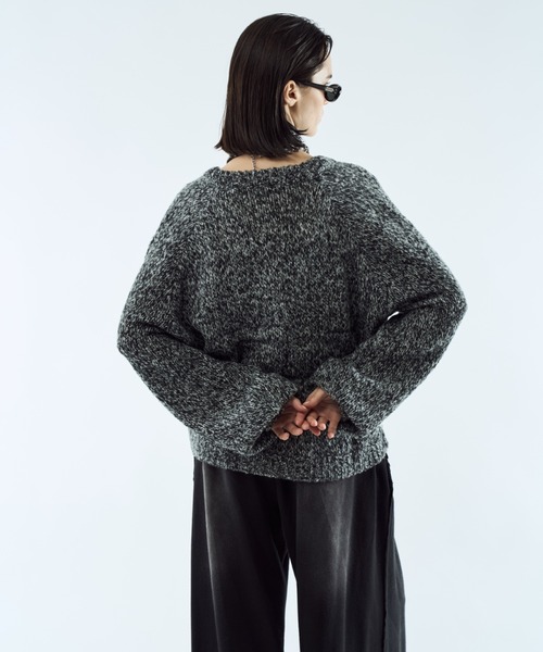 seyto（セイト）の「Argyle melange V-neck knit / アーガイルメランジVネックニット（ニット/セーター・メンズ・ブラック/イエロー・3/2）」の6枚目の写真