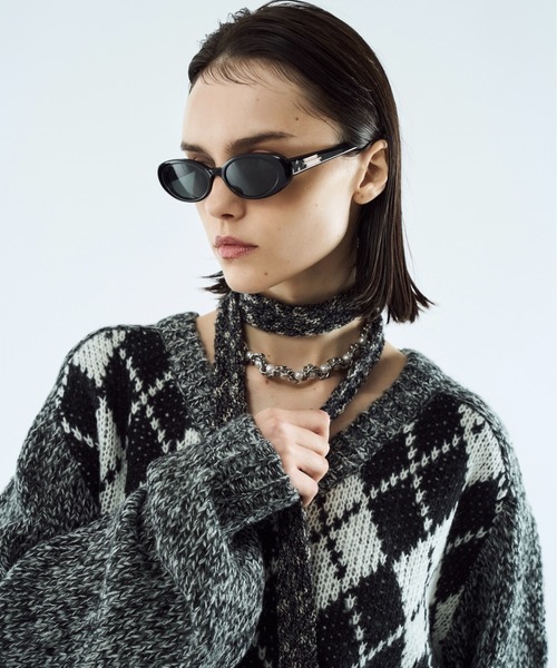 seyto（セイト）の「Argyle melange V-neck knit / アーガイルメランジVネックニット（ニット/セーター・メンズ・ブラック/イエロー・3/2）」の14枚目の写真