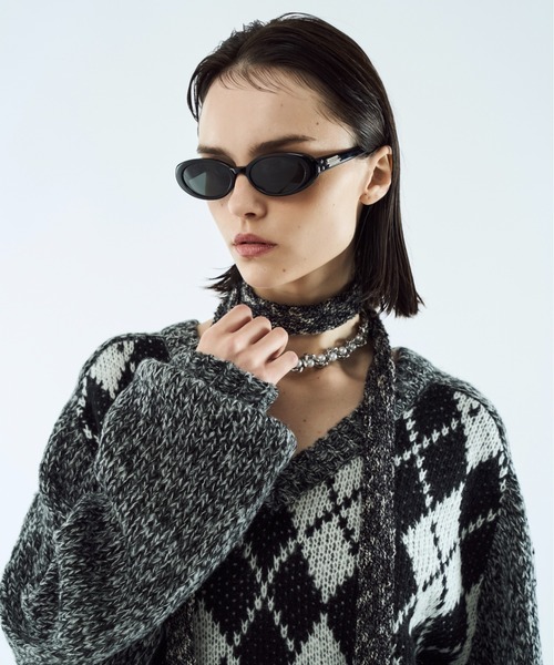 seyto（セイト）の「Argyle melange V-neck knit / アーガイルメランジVネックニット（ニット/セーター・メンズ・ブラック/イエロー・3/2）」の15枚目の写真